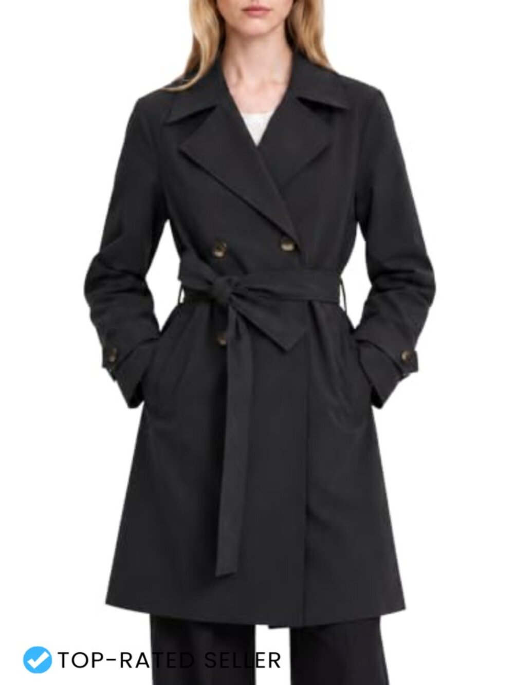 Orolay Women's Double Breasted Trench Coat Lapel Collar Long Windbreaker